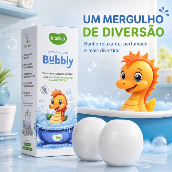 Esferas de Banho Bioclub® - Bubbly 120g - Bolhas de banho divertidas e relaxante