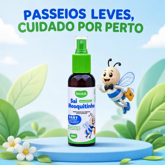 Repelente Natural de Uso FAMILIAR - Sai Mosquitinho Bioclub® 120ml