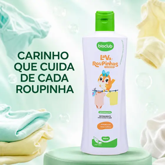 Lava Roupas Concentrado Detergente Natural - Lava Roupinhas Bioclub® 500ml