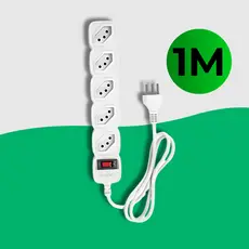 Filtro de Linha Protetor Intelbras 5 Tomadas Epe 205 Bivolt 1m Branco Extensão