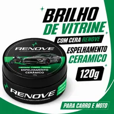Cera Carnaúba Automotiva Renove 120g - Brilho Profundo, Toque Liso e Repelência à Água