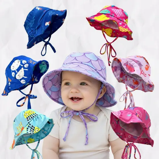 Chapéu Infantil Proteção Solar Uv 50+ Praia C/ Forro Interno Praia Piscina Boné
