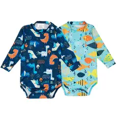 Kit 2 Body Bebê Praia M. Longa C/ Proteção Solar Piscina