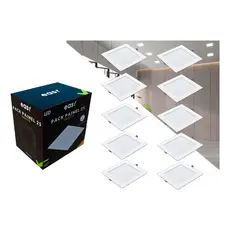 Kit 10 Painel Led Embutir 25w 3000k Quadrado Bivolt Estrutura Branco Quente 110v/220v 