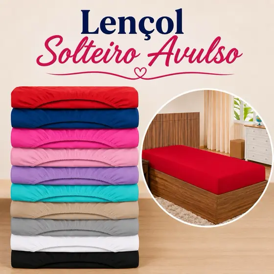 Lençol Microfibra Solteiro 90x200x25cm Avulso com Elástico na Borda Macio Pratico Uso Diario