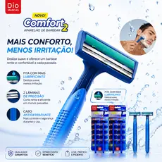 Kit 60 ou 48 Peças Aparelho de Barbear Prestobarba 2 Lâminas com Lubrificante