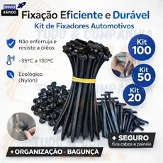 Kit 100/50/20 Abraçadeira Nylon Enforca Gato Cinta Presilha Plástica Universal Trava Automático