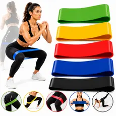 Faixas Elásticas De Resistência Kit 5 Para Treino Academia Yoga Pilates