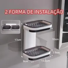Saboneteira 2 Camada Caixa De Sabão Para Banheiro Com Suporte Favourite