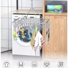 Varal 8/10/20/40 Prendedores Roupa Bebe Calcinha Cueca Dobrável Inox