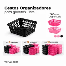 Cestos Organizadores para Gaveta – Kit com 6, 12 ou 18 Unidades