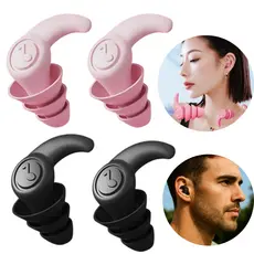 2 Pares de Tampão Ouvido  3 Camadas Antiruído Plug Dormir Natação Estudos Trabalho Protetor Auricular