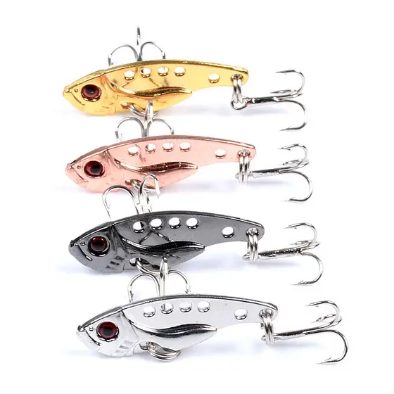VIB Classificar Isca Metálica Lure Biônica Camada Cheia Dura Spinner Anzóis Tríplice Walleyes Colher Iscas De Pesca De