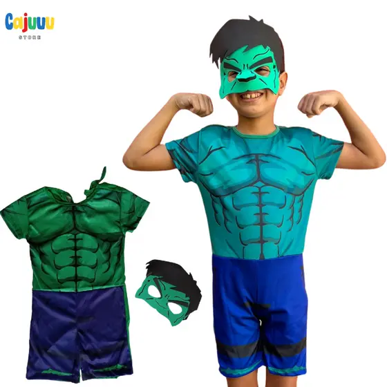 Roupa Infantil Fantasia Festa Aniversário Hulk