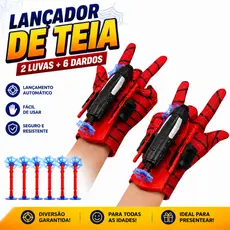 Luva Lançador de Teia Homem Aranha Brinquedo Infantil Dardos com Ventosa Herói Spider Man