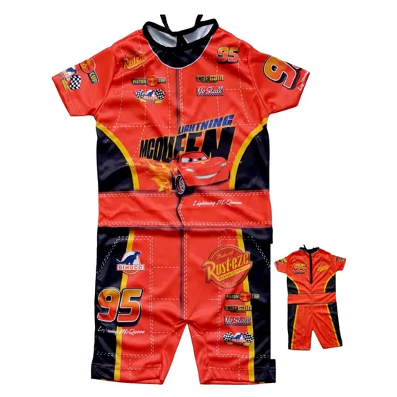 Fantasia Roupa Relâmpago Mcqueen Carros Piloto infantil