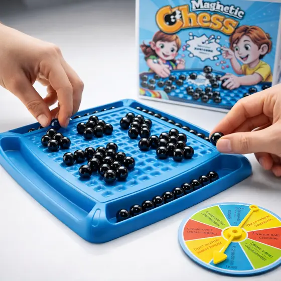 Xadrez Magnético 32 Esferas Jogo Educativo Infantil Tabuleiro Estratégia Lógica Portátil
