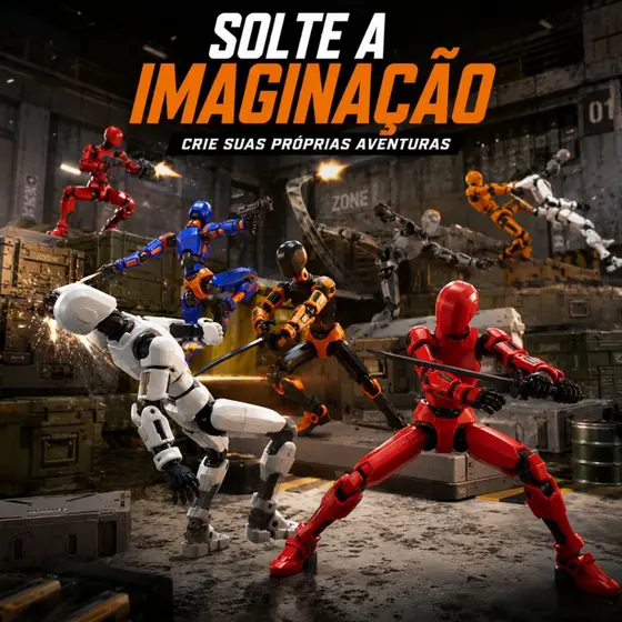 Boneco Dummy 13 Articulado com Acessórios Kit Completo Brinquedo Montar Figura de Ação 3D Anti Stress