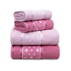 Jogo/Kit 2 Toalhas de Banho + 2 Toalhas de Rosto Extra Maciez Felpuda Alta Absorção 100% Algodão
