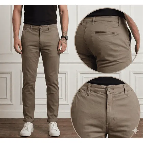 Calça Sarja Masculina Ogochi Social Original Slim Sport Fino
