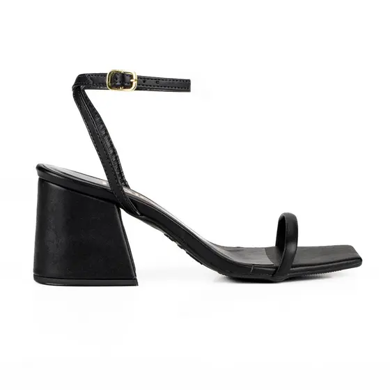 Sandália Moda Feminina JJOJO Ofélia Salto Médio Grosso 7 cm Elegante e Confortável