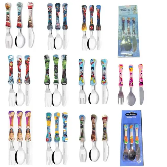 Kit Talheres Infantil Personagens 3pçs Simonaggio