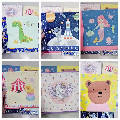 Guardanapos Temáticos Diversos – Estampas Infantis para Lancheira e Mesa Decorada