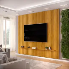 Painel para TV até 75 Polegadas Ripado DJ Móveis Trento 275 Cedro