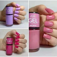 Kit 03 Esm Rosas e Lilás Efeito Gel (cores 851 863 837) Bella Brazil 9ml