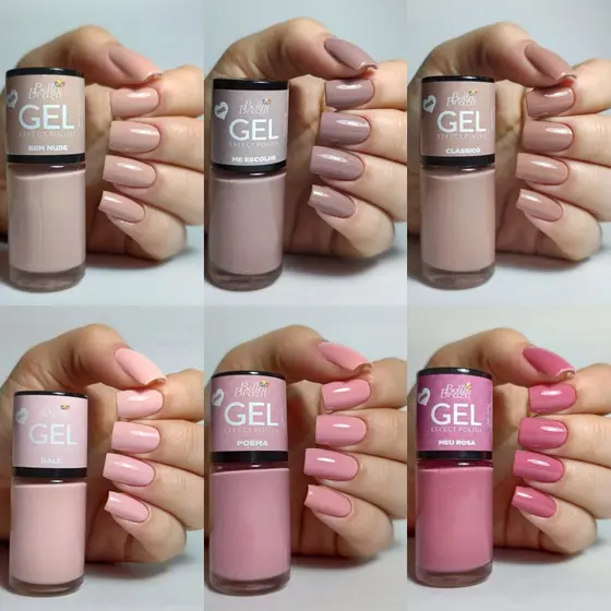 Kit 6 Esm Nudes e Rosas Efeito Gel 9ml