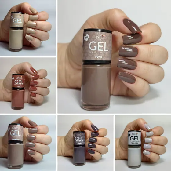 Kit 06 Esmaltes Bella Brazil Efeito Gel 803 806 807 822 830 820