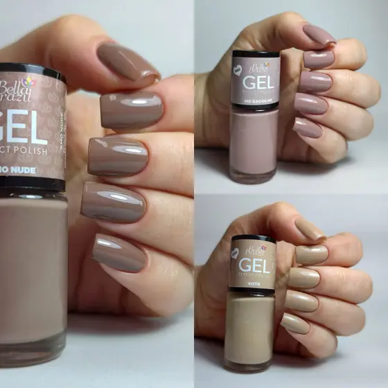Kit 03 Esmalte Bella Brazil EFEITO GEL *Seca Sem Cabine* 9ml