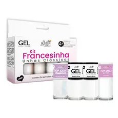 Kit Francesinha Unhas Clássicas 4 Esmaltes Bella Brazil Brancos e Transluscido