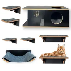 Playground Para Gatos 8pçs MDF 15mm Laminado REFORÇADO Parque Para Gatos Com Rede, Nicho G e Degraus