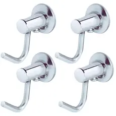 Kit com 4 Ganchos de Parede Alumínio para Banheiro - Cabide Porta Toalha com Parafusos Inox