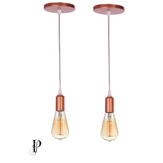 Kit 2 Pendente Fio Cabo Decorativo Retrô soquete E27 1M 110/220w