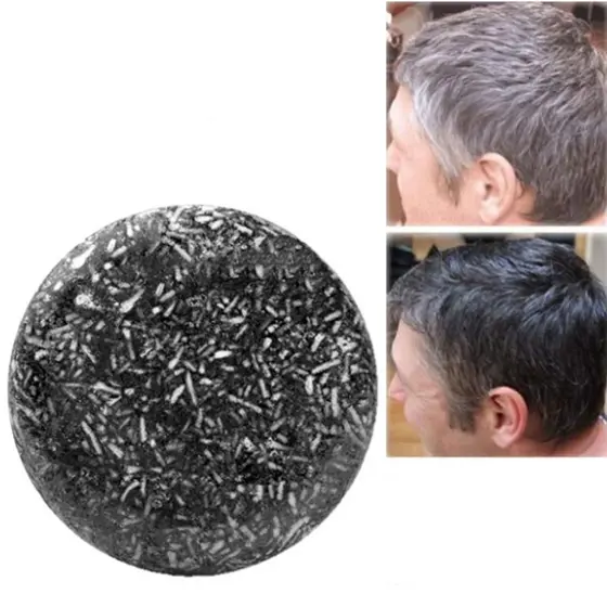 Sabonete Shampoo Escuro Para Cabelo Negros Branco Reparação Bar Tintura Cinza Rosto Corpo 60g Condicionador Natural