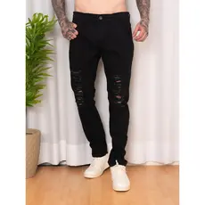 Calça Masculina Jeans Rasgada Lycra Premium Destroyed Skinny