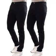 KIT 2 Jeans calça PRETO masculina lycra elastano skinny