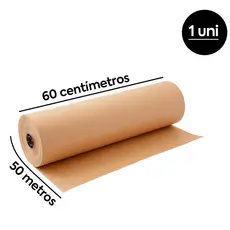 Papel Pardo Semi Kraft Rolo Bobina 60x50 Embalagem Caixa Embrulho