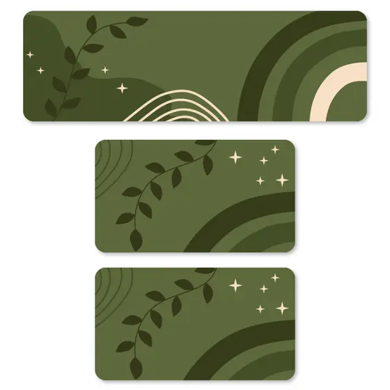 KIT 3 TAPETES PARA COZINHA ANTIDERRAPANTE DECORAÇÃO CASA FLORES VERDES