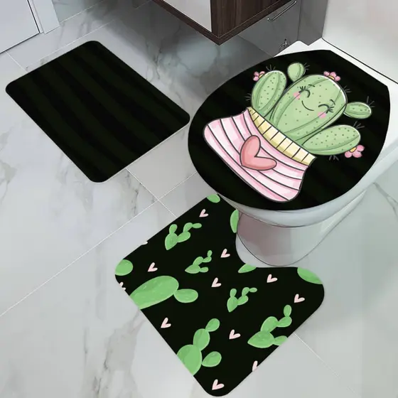 KIT 3 TAPETES PARA BANHEIRO ANTIDERRAPANTE DECORAÇÃO CASA