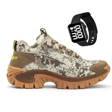 Bota Tênis Masculino Coturno Cat Cano Curto Palmilha em Gel Lançamento + Relógio BRINDE