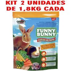 Kit Funny Bunny 1,8KG Delicias da horta - Ração para Roedores Hamster, Porquinho da India, Coelho.