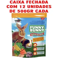 Ração para Hamster, Porquinho da India, Coelho Funny Bunny delicias da horta 12 unidades x 500g