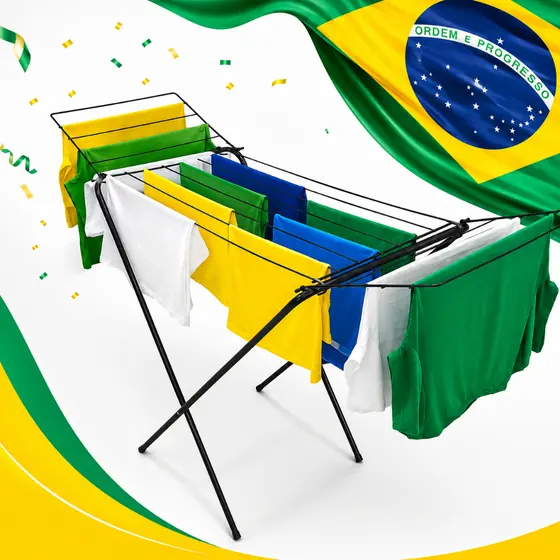 VARAL DE CHÃO DE AÇO COM ABAS NINOS DOBRÁVEL PORTÁTIL LEVE COMPACTO