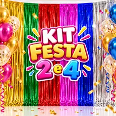 Kit 2 - 4 Cortina Metalizada Festa Franja 1x2m Painel Decoração Brasil Aniversário Fundo Fotográfico Cenário