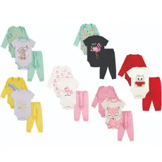 Kit Body roupa De Bebe 15 Peças Body Manga Longa e Curta e Calça Algodão  Menina