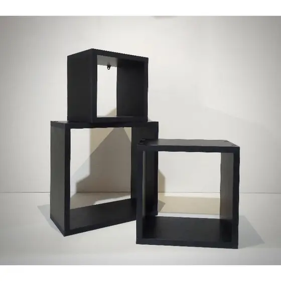 kit 3 Nichos Quadrados MDF Preto, Branco, decoração quarto ,sala, cozinha, escritório
