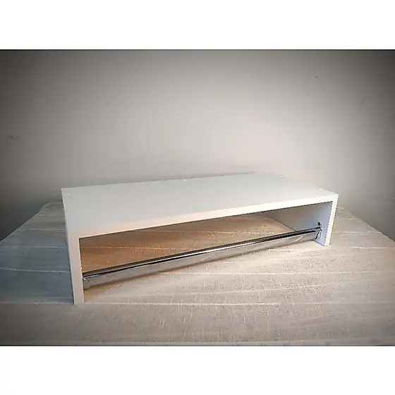 Cabideiro de parede Arara Prateleira Branco 100%MDF Haste em Inox